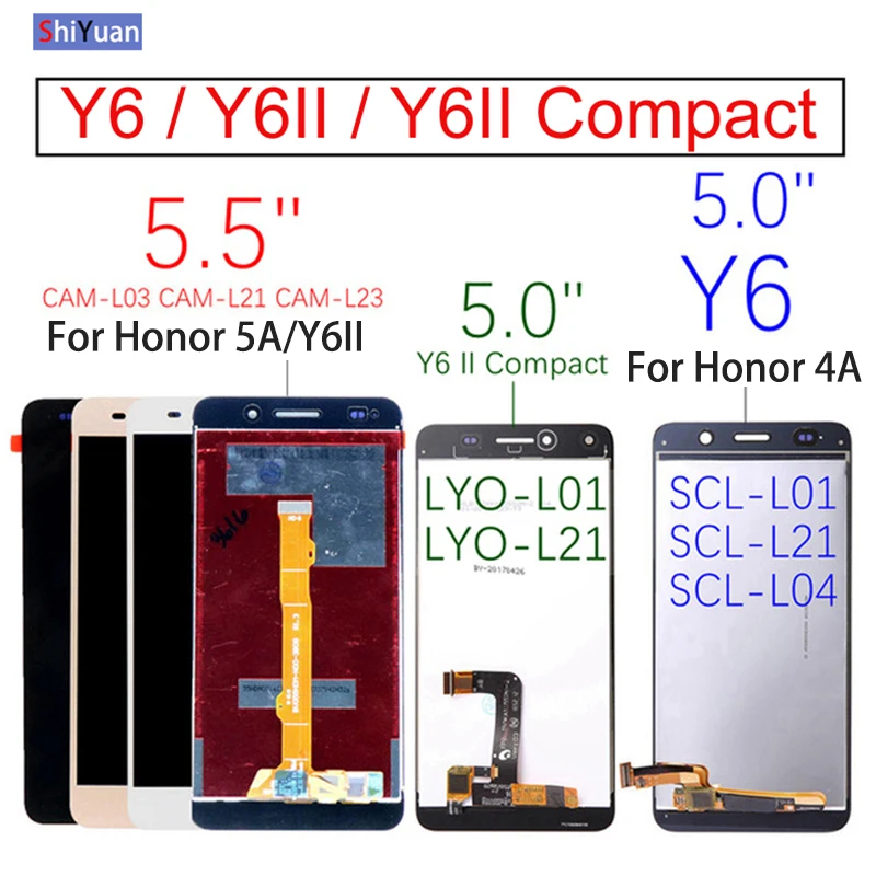 

5.0" LCD For Huawei Y6 II Compact LYO L01 L2 Y6ii CAM L23 L03 L32 Y6 LCD Display Touch Screen Digitizer SCL L01 L21 L04 U31 U21