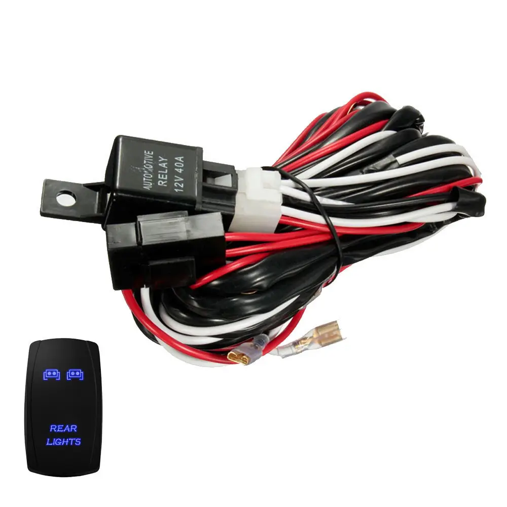 Aliexpress.com : Buy EE support 40A 12V Laser Rocker Switch Relay Fuse Wiring Harness Kit LED Light Rear ON OFF XY01 from Reliable led exterior light ...