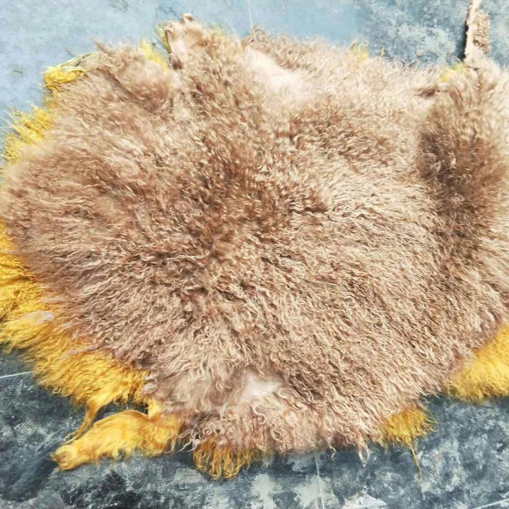 

Sheep skin curly fur tanned lamb fur/mongolian sheep fur skin