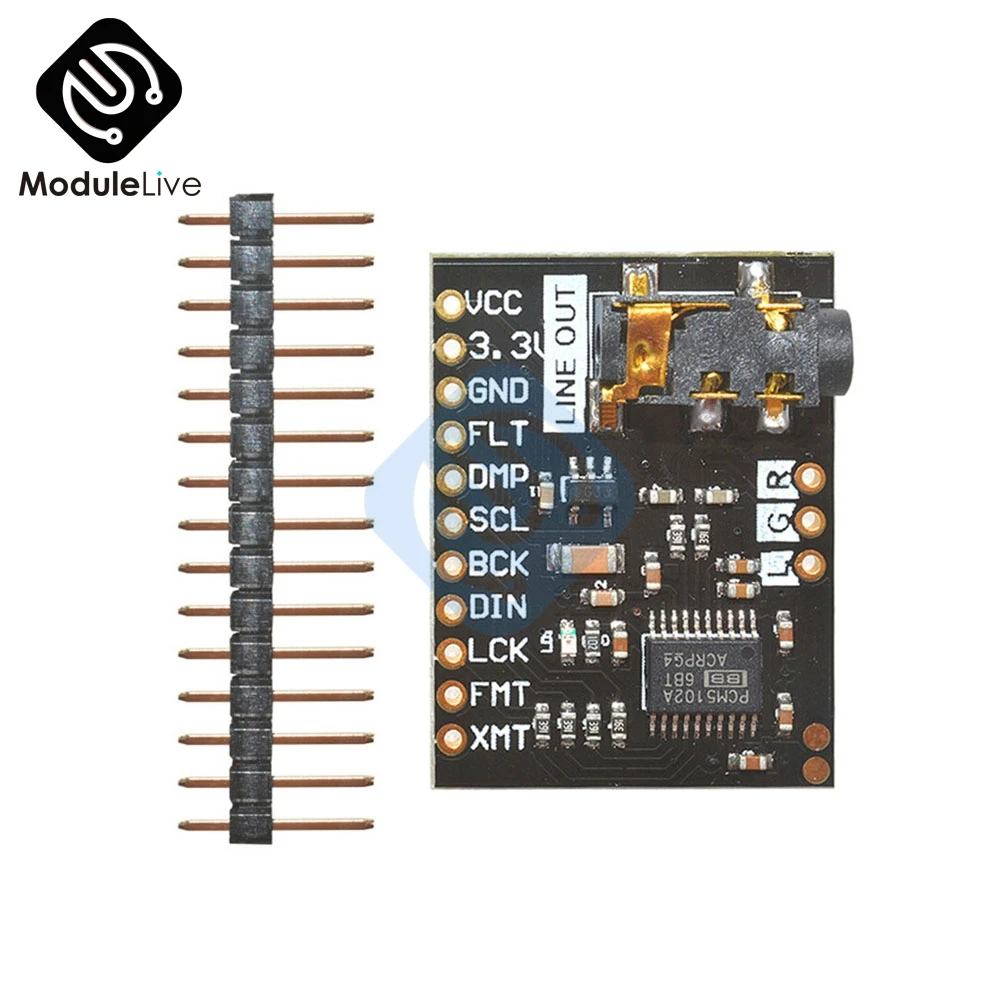 

PCM5102 Module Audio Board With Stereo Jack Beyond ES9023 PCM1794A DAC For Raspberry Pi pHAT Sound Card I2C IIC Interface Module