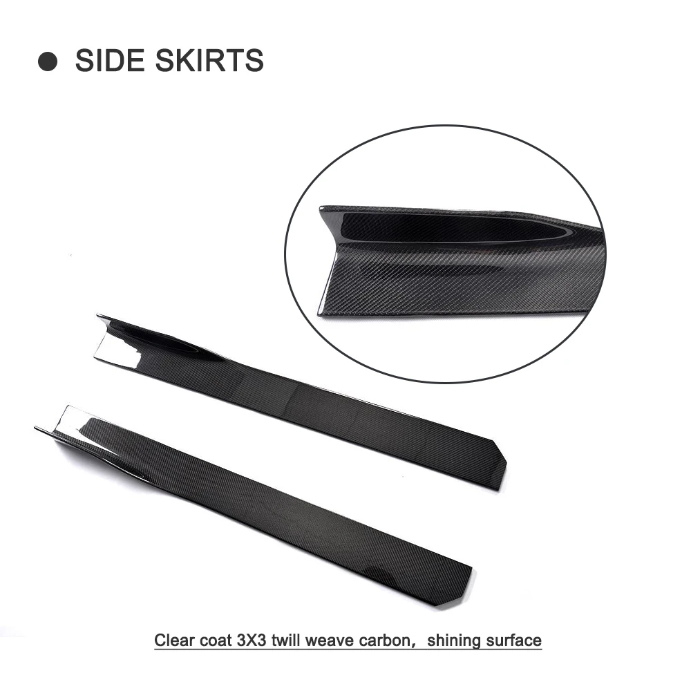  Universal Carbon Fiber Auto Side Skirt Apron Extension Design for BMW M2 M3 M4 F30 G30 Sedan Coupe 