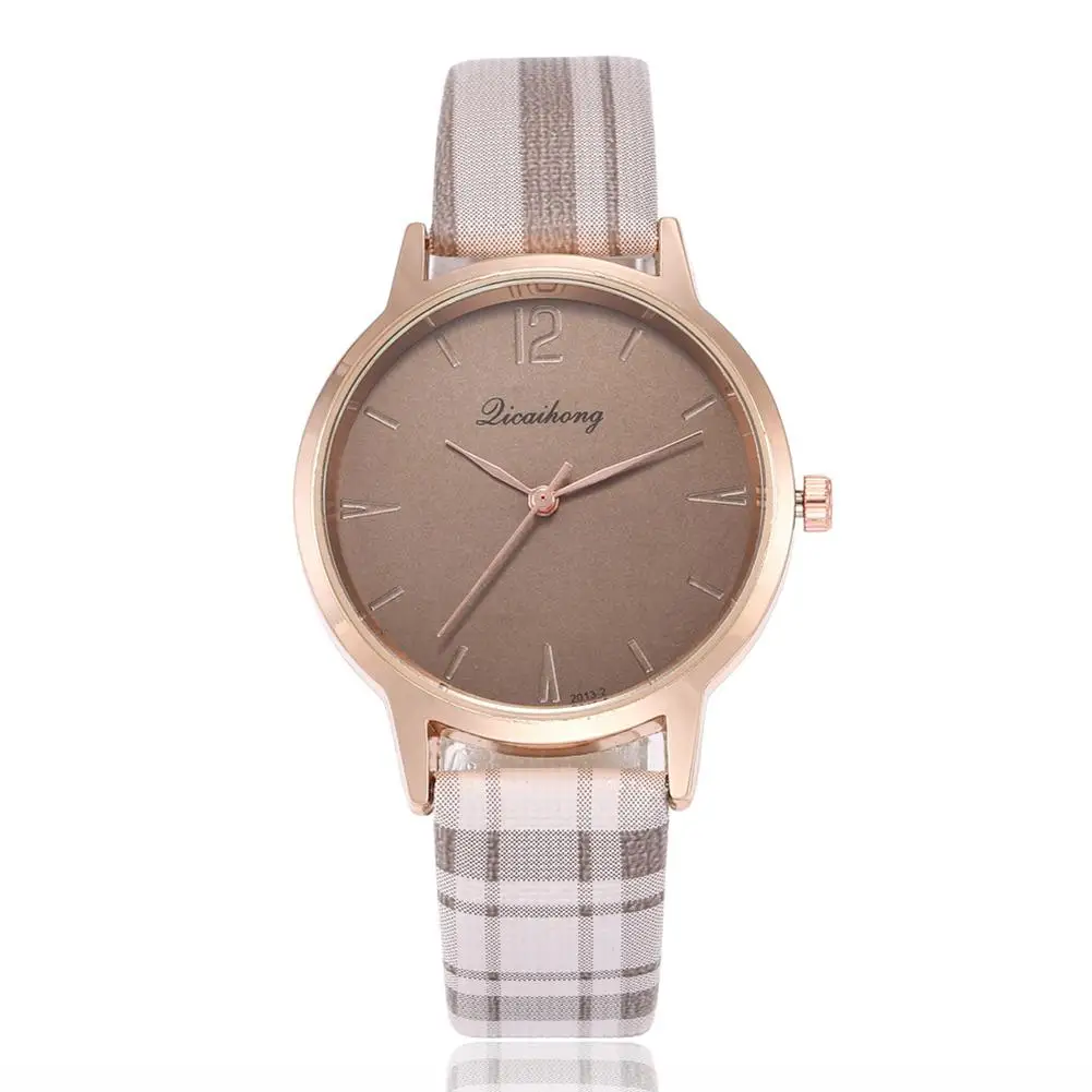 

England Women Girls Students Scale Quartz Analog Fashion Stripe Band Office Travel Wrist Watch