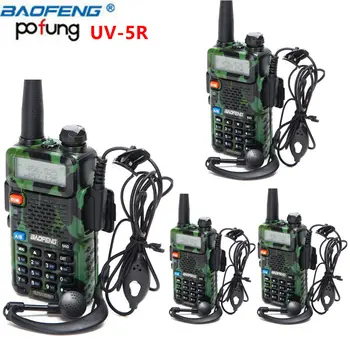 

4Pcs BAOFENG Camouflage UV-5R Walkie Talkie Dual Band UHF/VHF 136-174/400-520MHz UV5R Portable Handheld Ham Two Way CB Radio