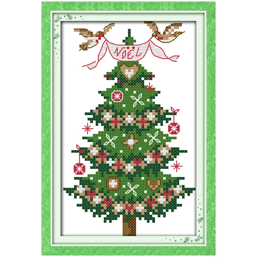 Оптовая продажа Рождественская елка узоры Счетный крест 11CT 14CT мультфильм хлопок вышивка крестиком наборы для вышивания