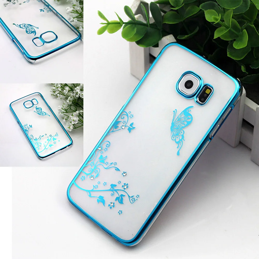 10 шт. Для Samsung S6/Note3/Note4 Роскошные Кристалла Алмаза Bling Прозрачный Гальванических