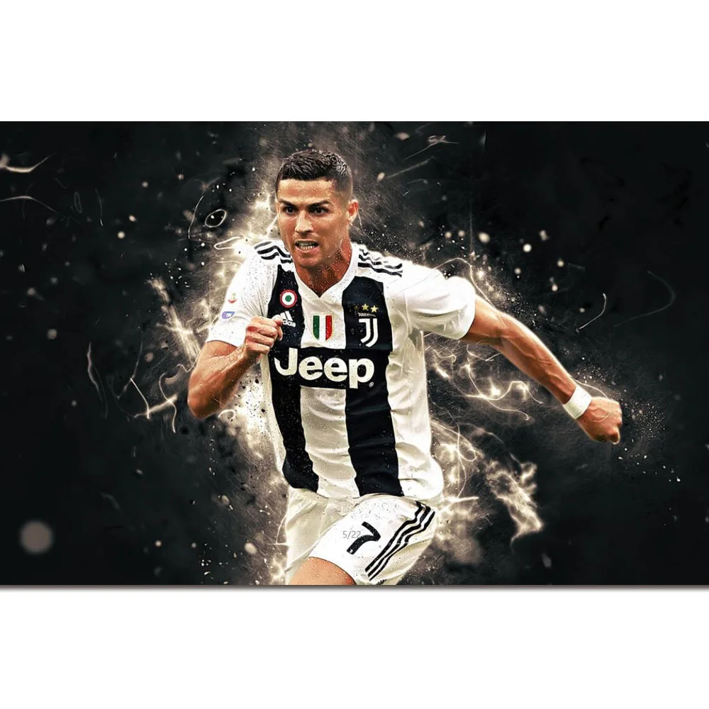 

Cristiano Ronaldo Football Sta Art Silk Fabric Poster Print 24x36inch 32*48 inch Picture for Living Room Wall Decoration