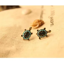 Новинка, сплав, 1 пара, ретро черепаха, милая черепаха, животное, серьги-гвоздики, подарок для женщин и девочек, Прямая