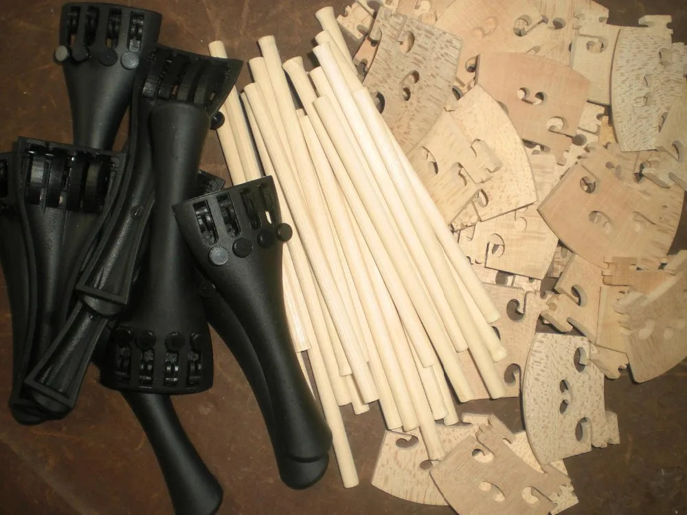 

10 PCs Carbon Fiber Tail piece 4/4 + 10 PCs Quality Maple Violin Bridge 4/4 with 20 PCs Violin sound post 6.2mm*13cm