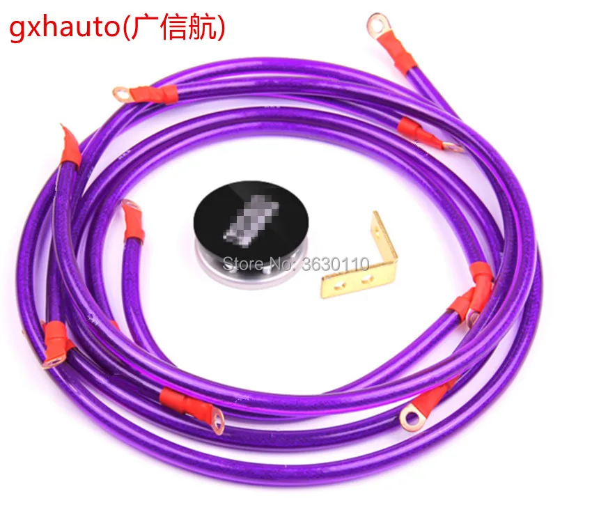 

Racing universal Grounding Cable Wire Kit For Universal Car Earth System Grounding Cable Purple High Quality 6 point