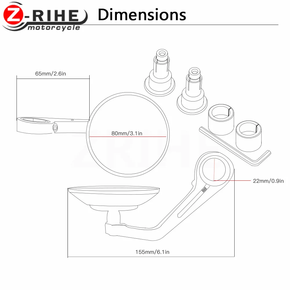 Боковые зеркала для мотоцикла 7/8 дюйма 22 мм 990 SMT/SUPERMOTO T 2011 |mirror handle bar|side mirrormirror bar end