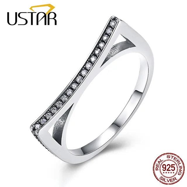 Ustar Retro Crystals Wedding Rings For Women 925 Sterling Silver Ustar Retro Crystals Wedding Rings For Women 925 Sterling Silver Jewelry Engagement Female Anel Bague