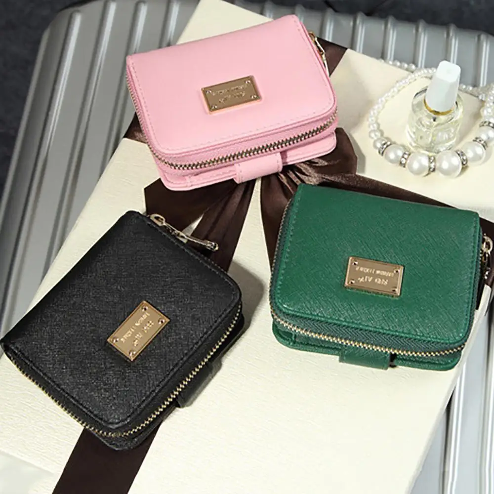 

Women Coin Purse Bags Simple Short Paragraph Filler Gift Wallet Multi-Position Two-Fold Wallet Zipper Wallet Card Holder Handbag