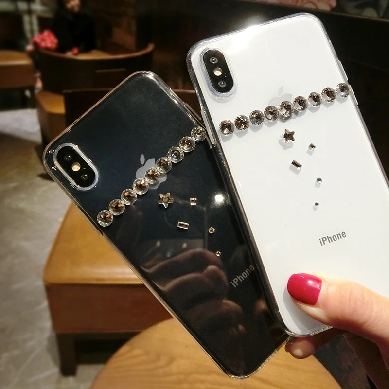 

New Case for Huawei Honor 7 7i Shot X Cases Rhinestone Transparent Silicone for Huawei Honor 8 9 Cover Soft Tpu Phone Cover