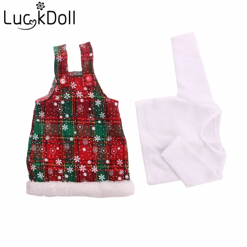 Luckdoll Рождественская Кукла трикотаж+ трусики+ обувь подходит 18 дюймов американские кукольные аксессуары лучший подарок