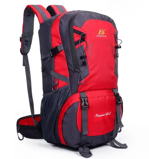 Высокое качество 40L Профессиональные Восхождение сумки водонепроницаемый нейлон походы открытый спортивный рюкзак Кемпинг Сумка Мужчины Женщины - Цвет: Red