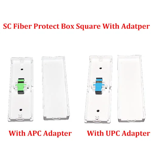 

5 Pieces Square SC UPC/APC Fiber Protect Box with SC APC/UPC SM Adapter FTTH Fiber Accessories for fiber cable