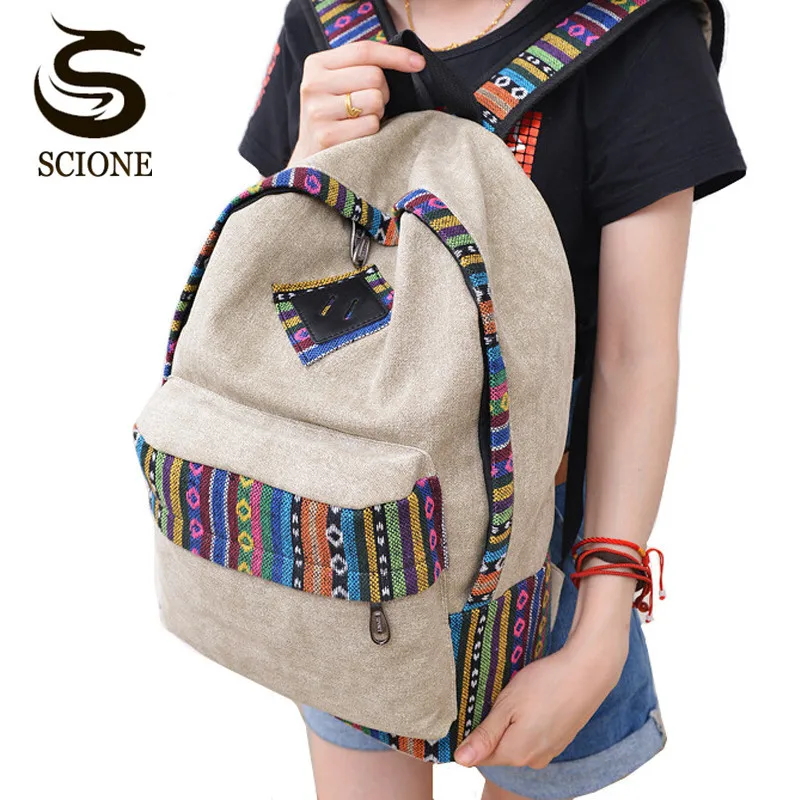 2018 Винтажный холстинный рюкзак для девочек подростков рюкзаки|women schoolbag|schoolbag for