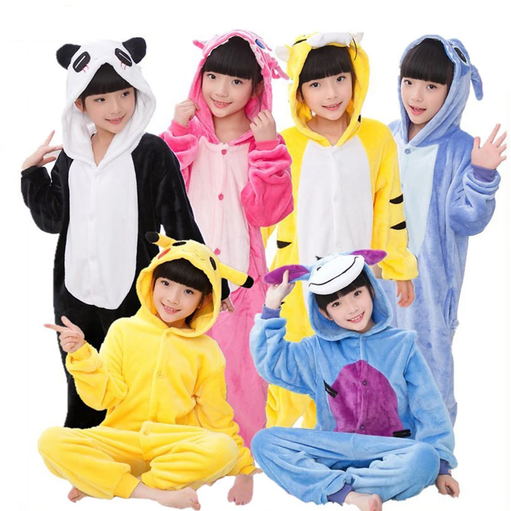 

Kids Pajamas For Boys Girls 5 6 7 8 10 12 Years Sleepwear Onesies Flannel Animal Stitch Unicorn Cosplay Hooded Children Pajamas