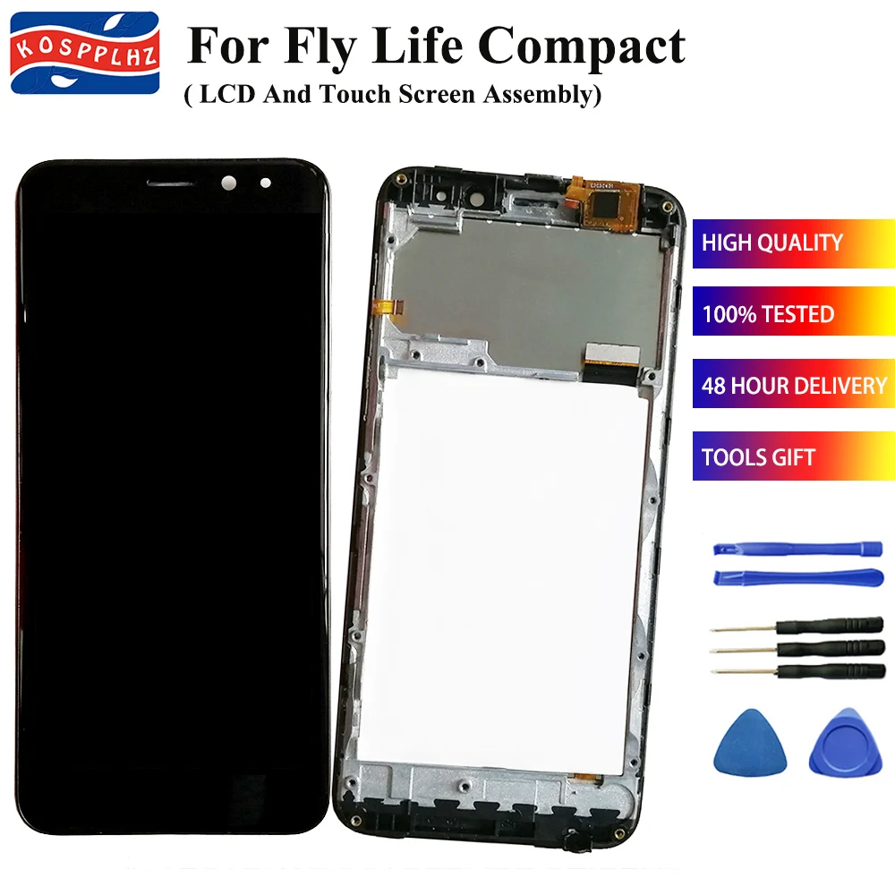 4 95 в высокое качество для fly life Компактный ЖК дисплей + сенсорный экран сборка