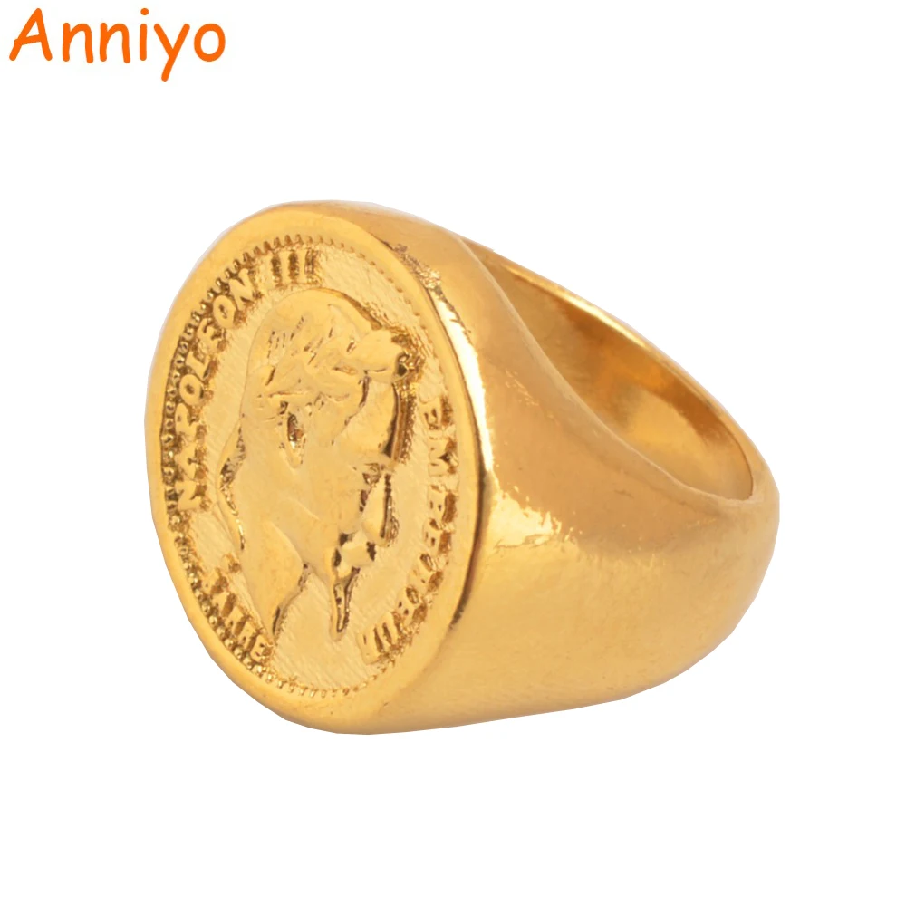 Anniyo Новое турецкое монетное кольцо золотого цвета и медное металлическое для