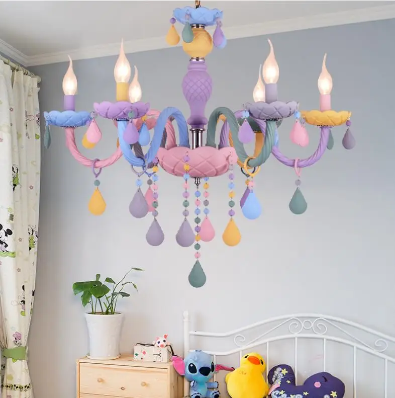 Светильник в виде макарон, хрустальная люстра, светильник для детской комнаты, спальни, креативный светильник, цвет E14, люстра