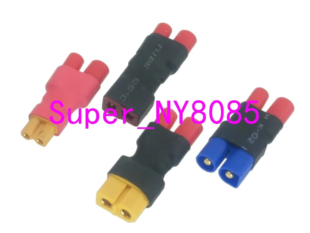 

4pcs/set T-Plug Deans EC3 XT60 XT30 to 3.5mm Banana Bullet Male & Female No wire adapter connector For RC Power Supply