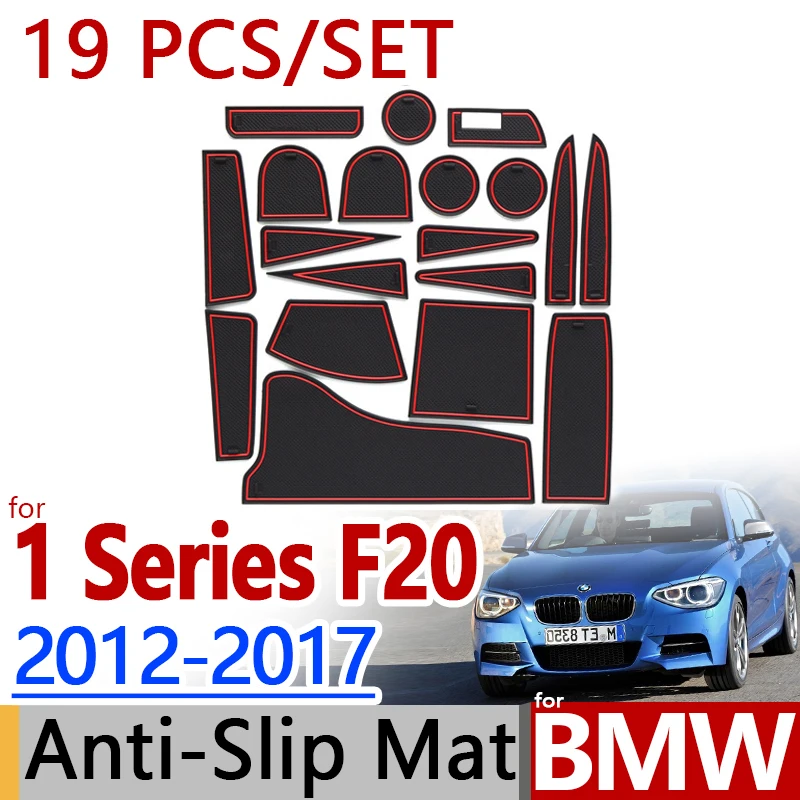 

for BMW F20 1 Series 2012-2017 Anti-Slip Rubber Cup Cushion Door Mat 9pcs 2012 2015 116 118 120 Accessories Car Styling Sticker