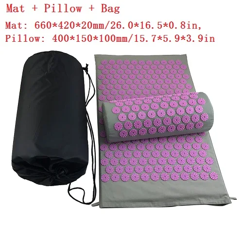 Massager Cushions Acupressure Relieve Back Pain Spike Mat Massage Yoga Mats Yoga Mat with Pillow Needle Massager - Цвет: A Cushion Pillow Bag