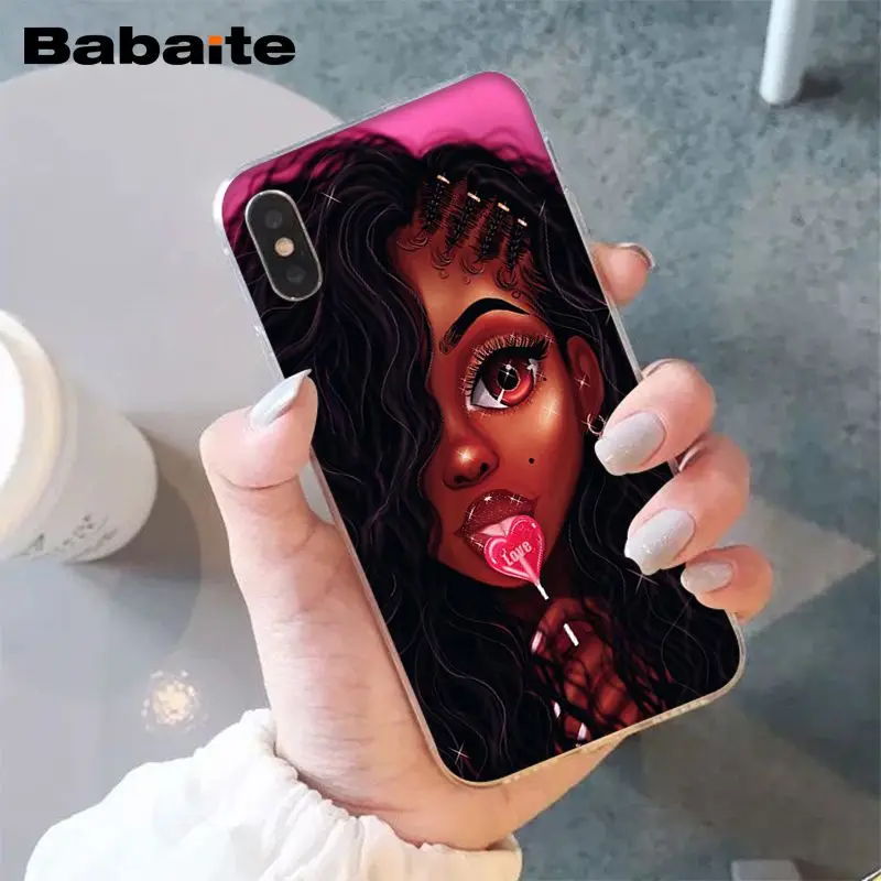 Babaite الأفريقي الجمال فتاة TPU لينة سيليكون غطاء إطار هاتف محمول ل فون 8 7 6 6 S زائد 5 5 S SE XR X XS ماكس كوكه شل