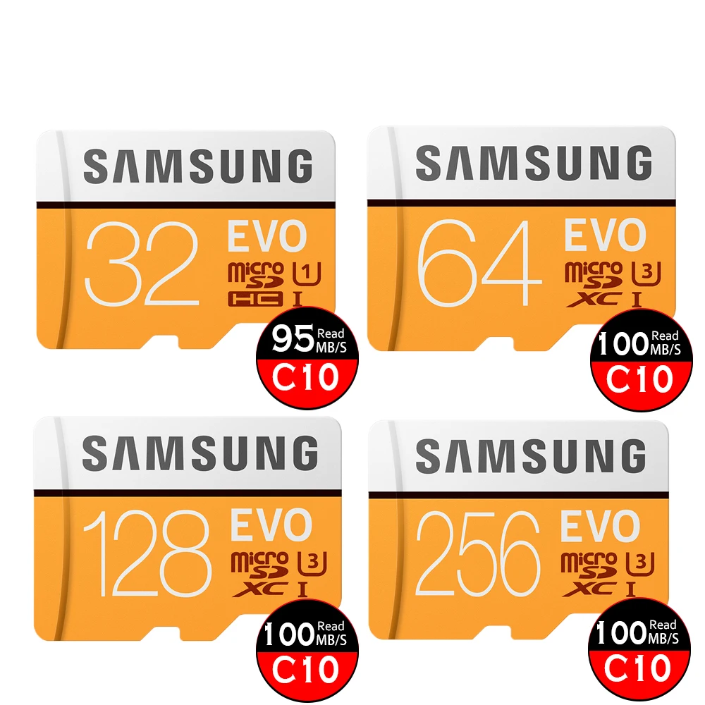 SAMSUNG EVO Micro SD 128 ГБ 32 ГБ 64 Гб 256 ГБ 512 ГБ U1 U3 Micro SD карта памяти 32 64 128 ГБ Флэш-карта SD/TF MicroSD для телефона