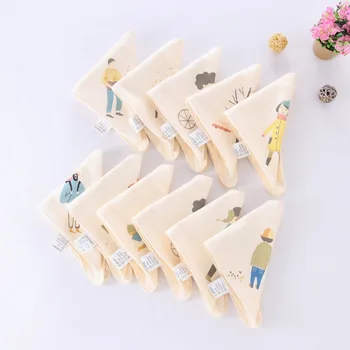 

45*30cm New Baby Bib Burp Cloth Double-Sided Cartoon Styling Saliva Towel Baby Cute Cartoon Cotton Triangle Headscarf