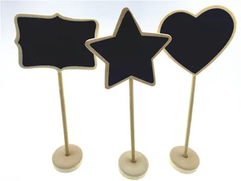 

10pcs/lot 3" Natural Wood Scallop Chalkboard on Stand Food Labels Markers Candy Buffet Table Birthday Bridal Showers Decors