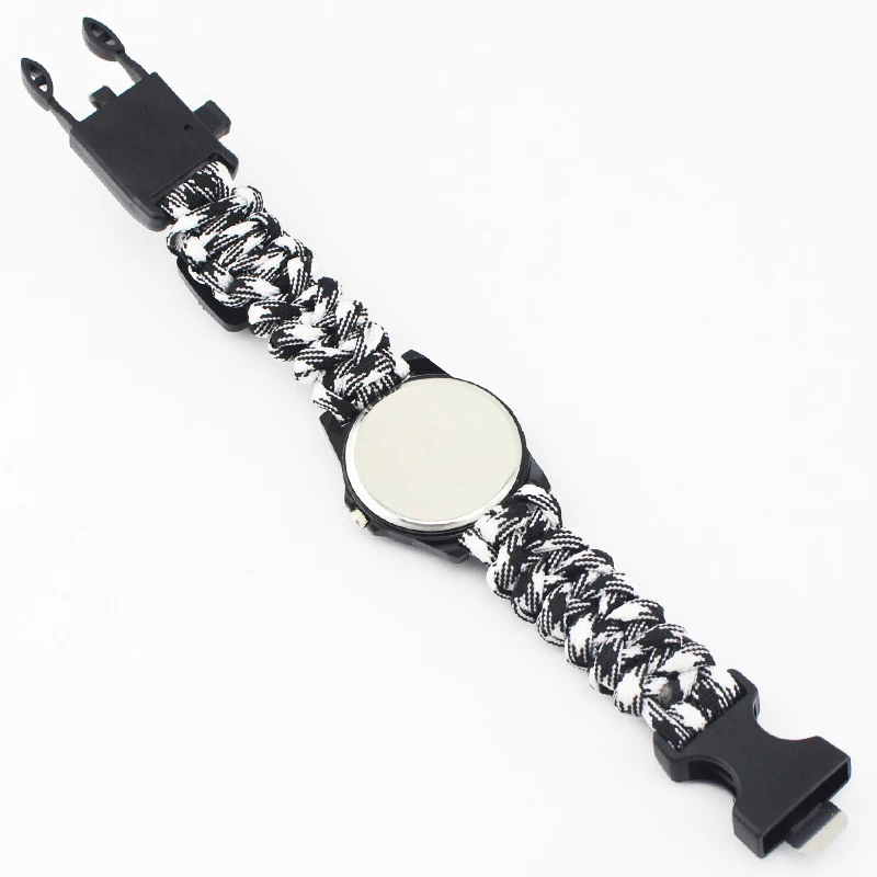 sobrevivência bússola termômetro resgate corda paracord pulseira equipamentos ferramentas kit