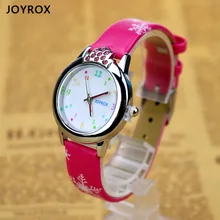 JOYROX 6 цветов детские наручные часы новые Мультяшные кварцевые детские часы для девочек высокое качество кожаный ремешок часы для мальчиков