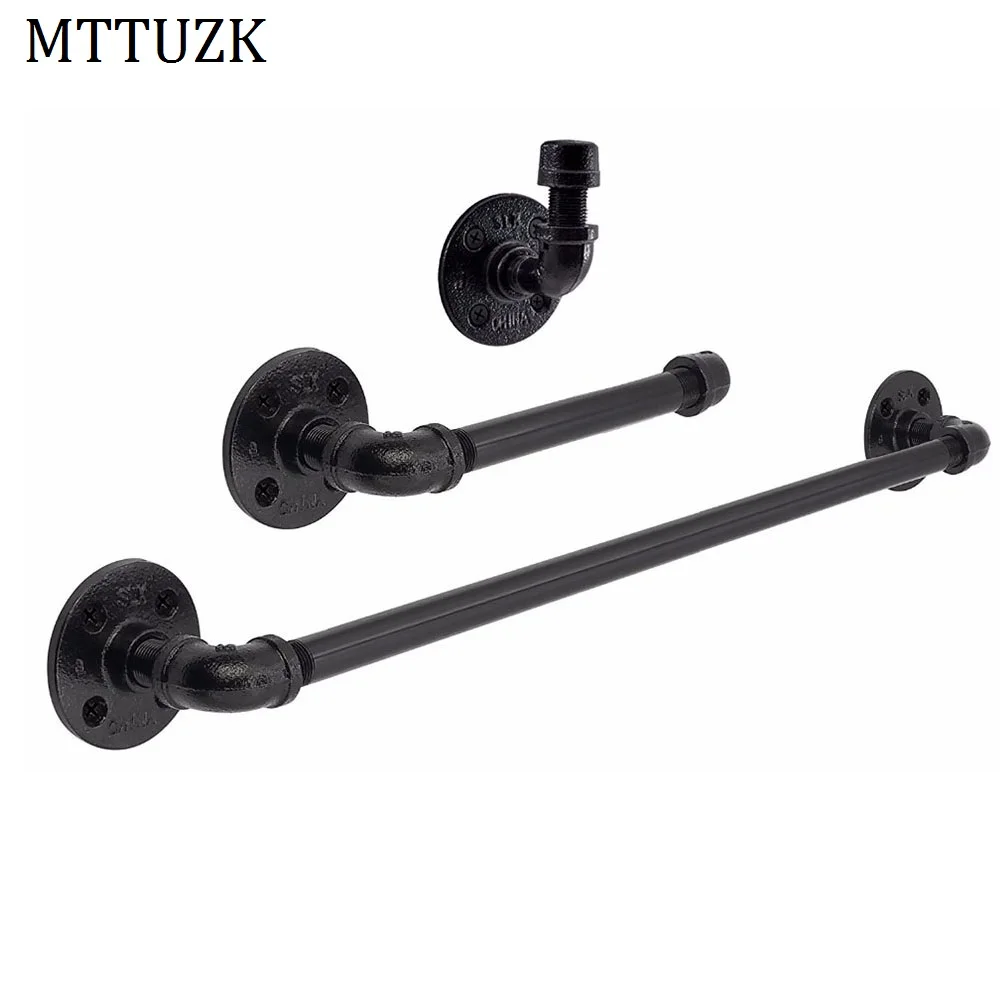 

MTTUZK 3 Piece/Set Kit Retro Steam Pipe Robe Hook Towel Bar Toilet Paper Holder, Bathroom DIY Industrial Iron Pipe Hardware Set