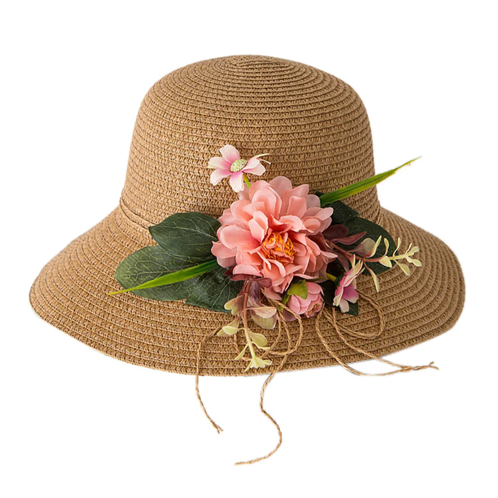 Модная летняя детская Цветочная дышащая шляпа соломенная солнцезащитная Кепка для мальчиков и девочек, одноцветные пляжные кепки в рыбацком стиле для фотосъемки