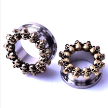 2 шт Панк Новые Беруши Тоннели сексуальные ювелирные изделия для тела из нержавеющей стали Скелет Череп Мода пирсинг ухо расширения подарок лето