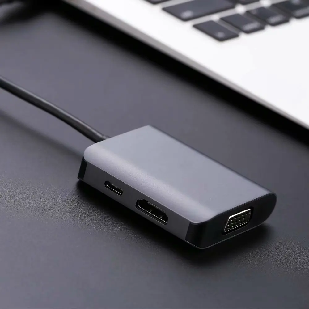 3 в 1 тип-c USB-C концентратор комбинированный тип-c к HDMI/VGA/PD док-станция Многофункциональный