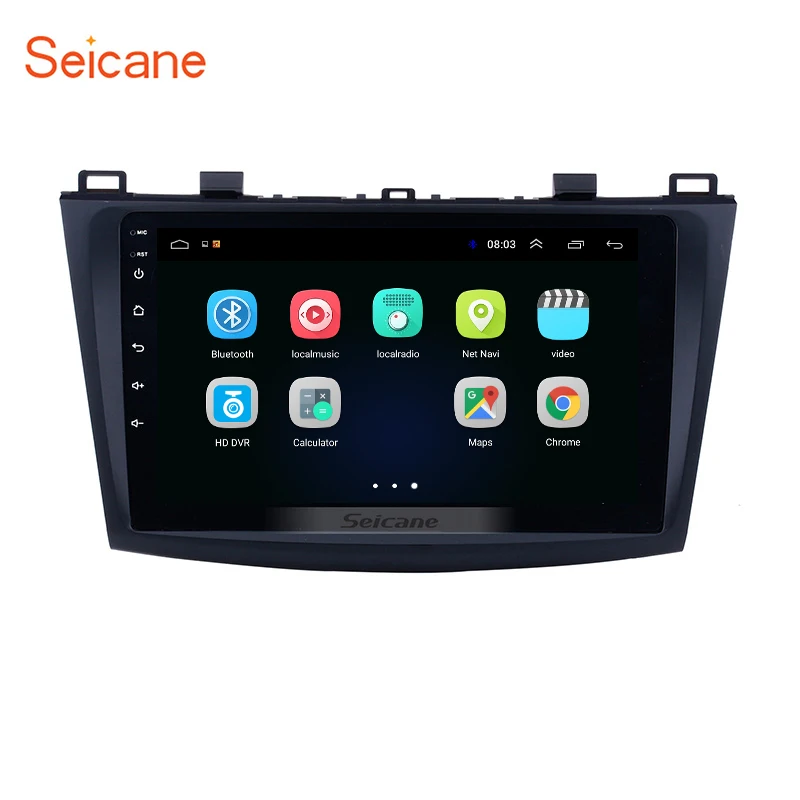 

Seicane ROM 16GB Car 9 Inch Android 8.1 GPS Navigation Radio Multimedia Player for MAZDA 3 2009 2010 2011 2012 support TPMS 3G