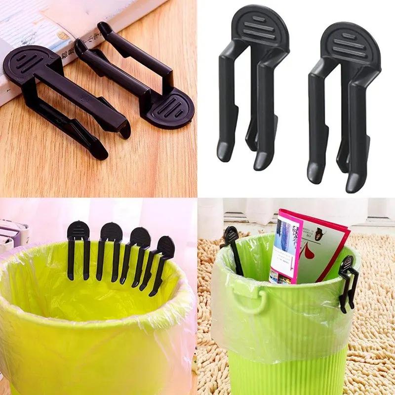 

2Pcs/lot Practical Trash Can Clamp Plastic Garbage Bag Clip Waste Bin Bag Holder Rubbish Clip Home Organizer Retaining Clip