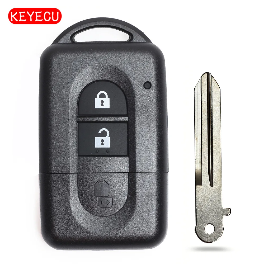 Keyecu Складной Дистанционный чехол для ключей Fob 2 кнопки Nissan Micra Xtrail Qashqai Juke Duke