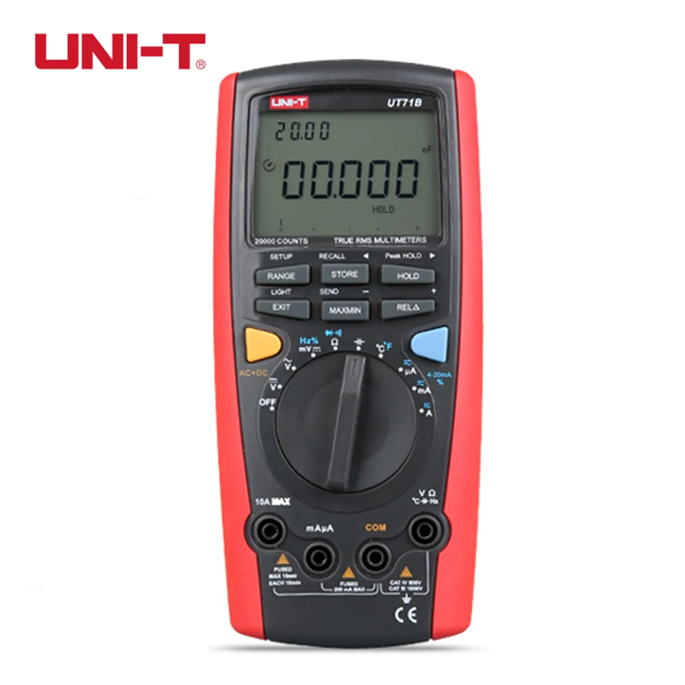

UNI-T UT71B professional Intelligent LCD Digital AC DC current voltage Meter USB true REL Resistance Tester Ammeter Multitester