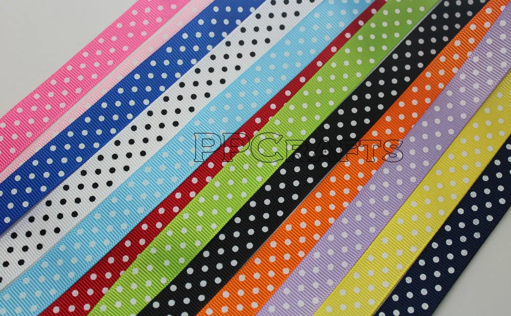 10 mm Pois Polka Dot organza ruban 10 m Craft 3//8/"