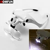 HOMFUN Diamond Painting Embroidery 1.0X 1.5X 2.0X 2.5X 3.5X Adjustable 5 Lens Loupe LED Light Headband Magnifier Glass With Lamp ► Photo 1/6