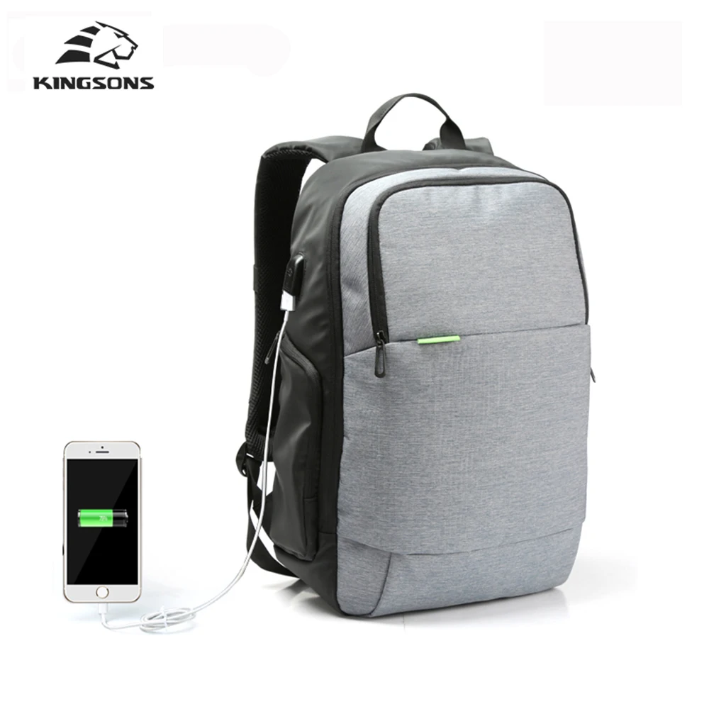 

Kingsons Anti-theft Backpack External USB Charge Laptop Waterproof Rucksack Notebook Computer Bag 15.6 Inch for Women Men
