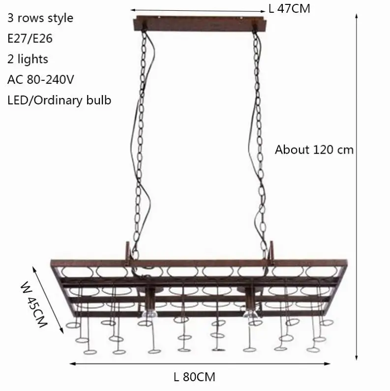 Переработанная Ретро подвесная винная бутылка винтажная железная Подвесная лампа E27 подвесные светильники приспособление для гостиной бара кухни спальни - Цвет корпуса: 3 rows style