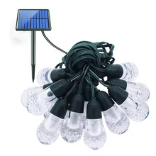 Солнечный свет строка 12led пузырь свет строка холодный белый/RGB два режима Крытый рождественские украшения огни Открытый водонепрони