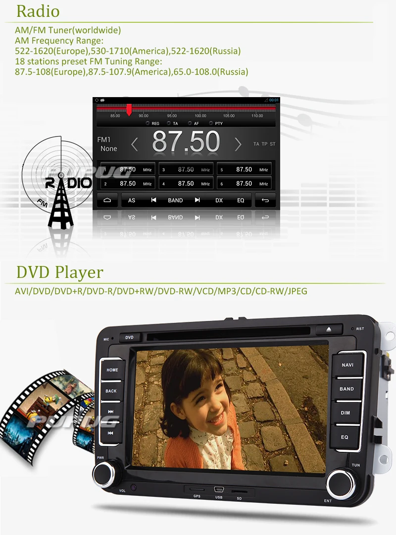 Cheap System USB Android 5.1 Car DVD Player Can Bus 4-CORE APP Auto For VW Volkswagen Autoradio GPS NAVI Radio Stereo 1080P Bluetooth 4