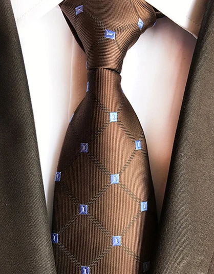 Модный Шелковый галстук 8 см, черный, синий, в клетку, жаккардовый переплетенный галстук для мужчин, деловой, Свадебный, вечерний, официальный, шейный галстук, аксессуары - Цвет: A18