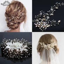 Дизайн, свадебные аксессуары для волос ручной работы с кристаллами, тиара, головной убор с искусственным жемчугом, свадебные украшения для волос